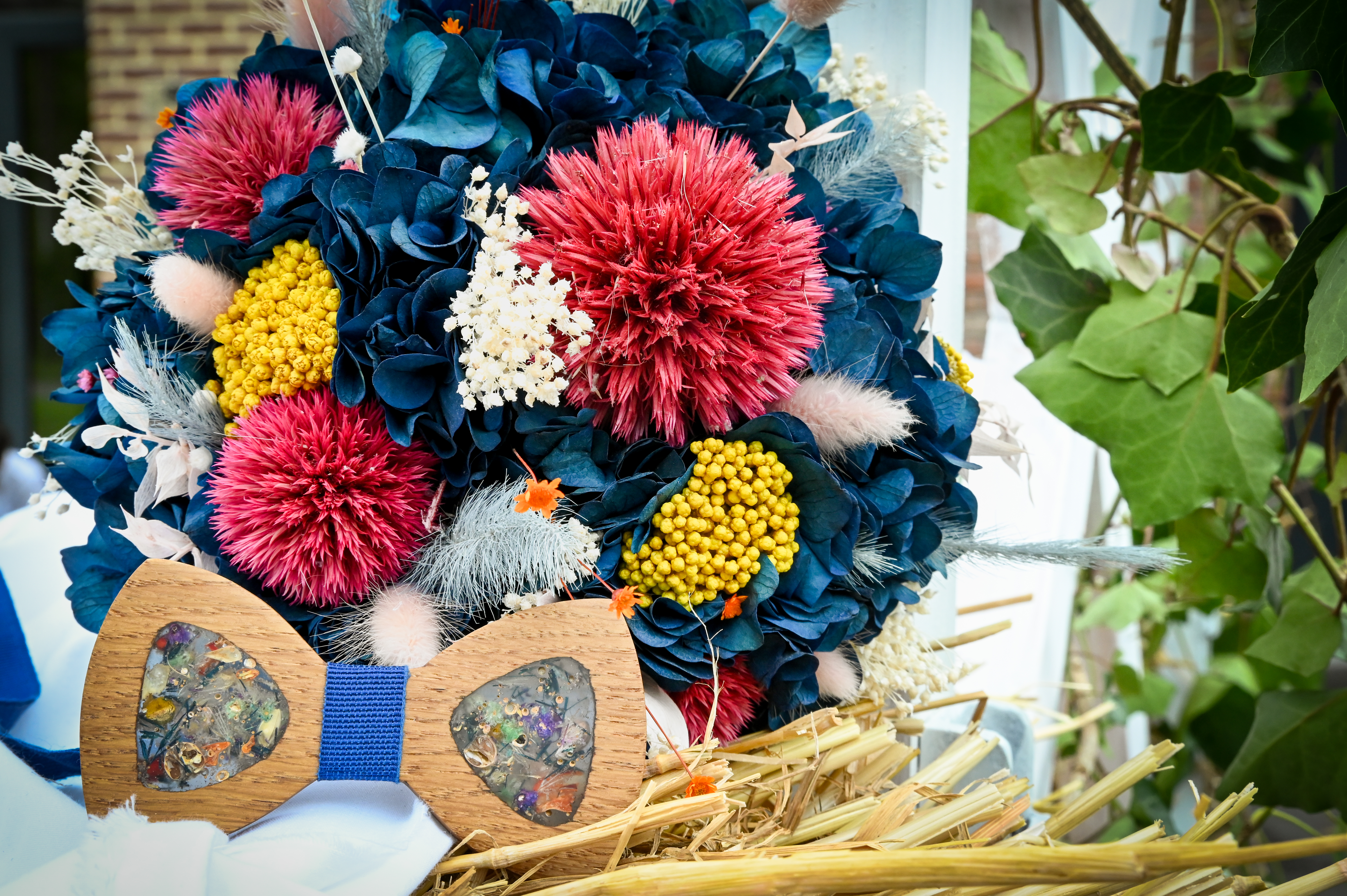 Photo détails bouquet mariage Marie et Guillaume, hargnies, mai 2024